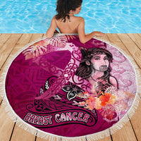 Breast Cancer New Zealand Beach Blanket Maori Aotearoa Girl Pink Out DT02 - Polynesian Pride