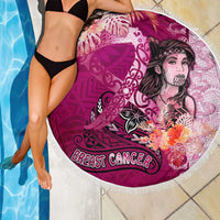 Breast Cancer New Zealand Beach Blanket Maori Aotearoa Girl Pink Out DT02 - Polynesian Pride