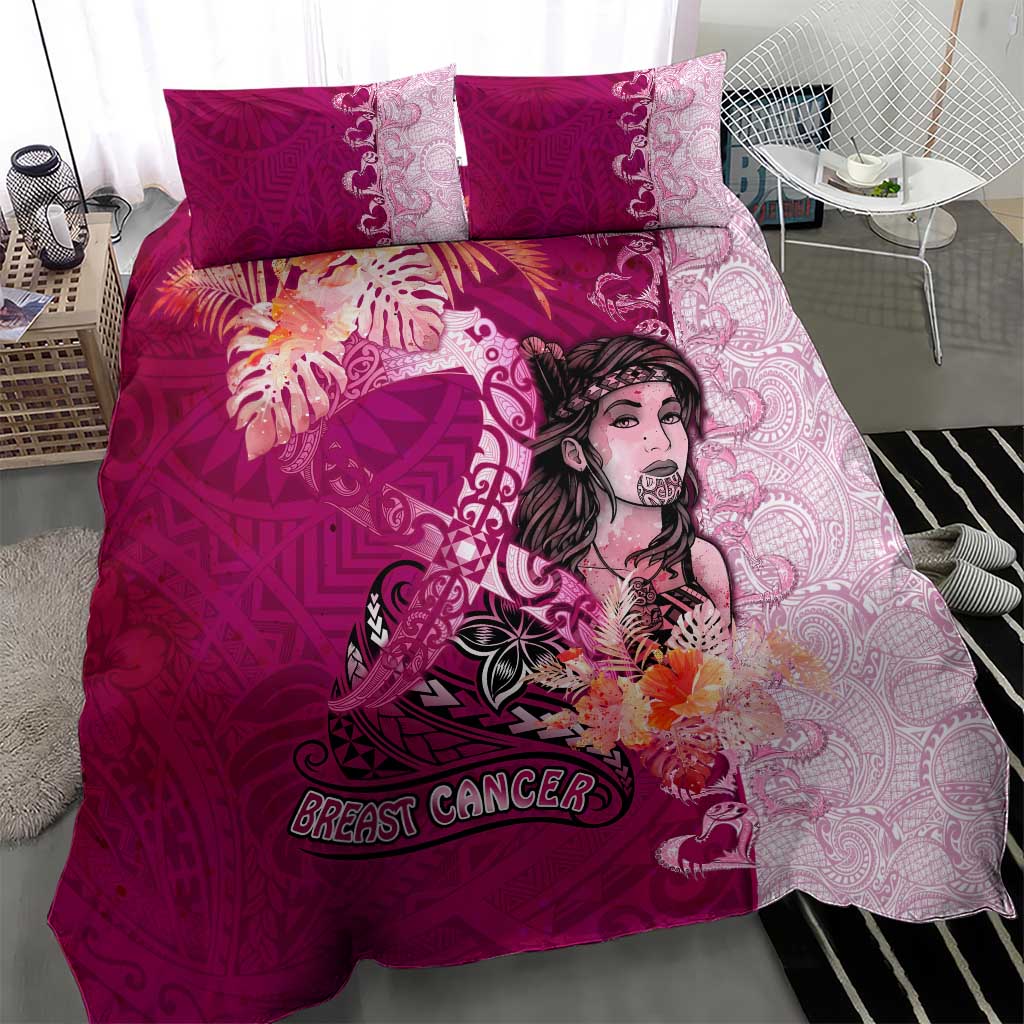 Breast Cancer New Zealand Bedding Set Maori Aotearoa Girl Pink Out DT02 - Polynesian Pride