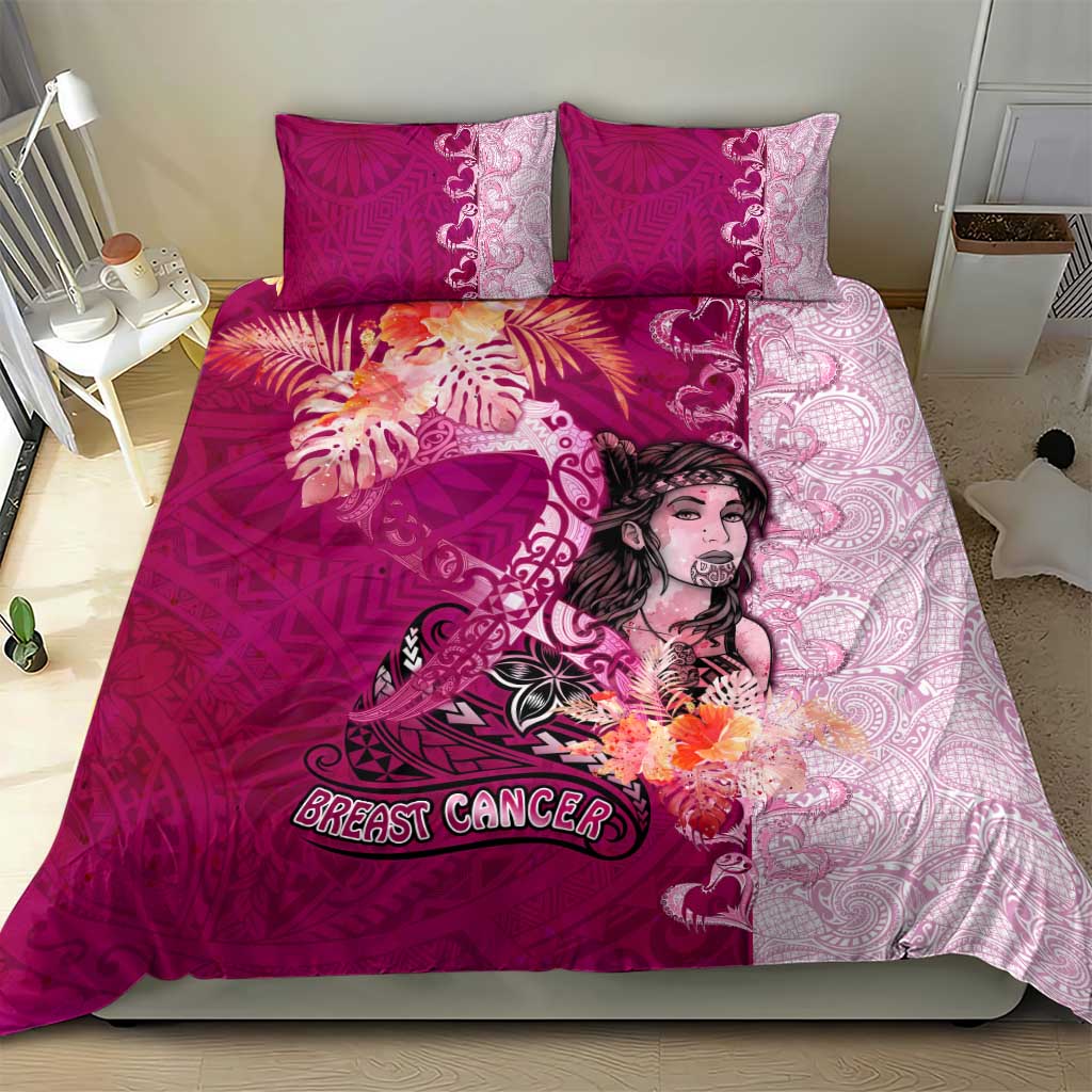 Breast Cancer New Zealand Bedding Set Maori Aotearoa Girl Pink Out DT02 - Polynesian Pride