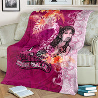 Breast Cancer New Zealand Blanket Maori Aotearoa Girl Pink Out DT02 - Polynesian Pride
