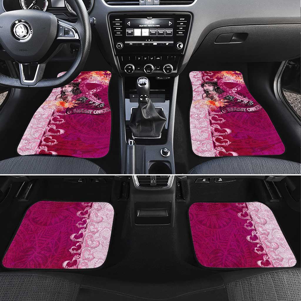 Breast Cancer New Zealand Car Mats Maori Aotearoa Girl Pink Out DT02 Set 4pcs Pink - Polynesian Pride