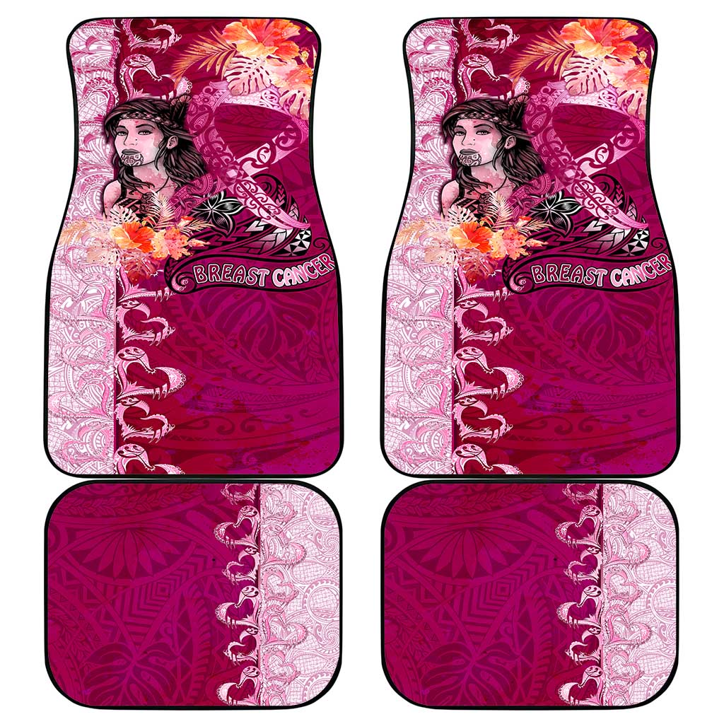 Breast Cancer New Zealand Car Mats Maori Aotearoa Girl Pink Out DT02 - Polynesian Pride