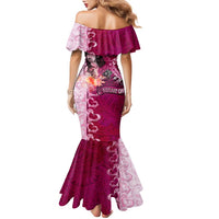 Breast Cancer New Zealand Family Matching Mermaid Dress and Hawaiian Shirt Maori Aotearoa Girl Pink Out DT02 - Polynesian Pride