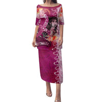 Breast Cancer New Zealand Family Matching Puletasi and Hawaiian Shirt Maori Aotearoa Girl Pink Out DT02 Mom's Dress Pink - Polynesian Pride