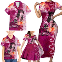 Breast Cancer New Zealand Family Matching Short Sleeve Bodycon Dress and Hawaiian Shirt Maori Aotearoa Girl Pink Out DT02 - Polynesian Pride