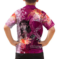 Breast Cancer New Zealand Family Matching Summer Maxi Dress and Hawaiian Shirt Maori Aotearoa Girl Pink Out DT02 - Polynesian Pride