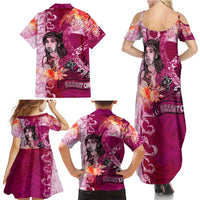 Breast Cancer New Zealand Family Matching Summer Maxi Dress and Hawaiian Shirt Maori Aotearoa Girl Pink Out DT02 - Polynesian Pride