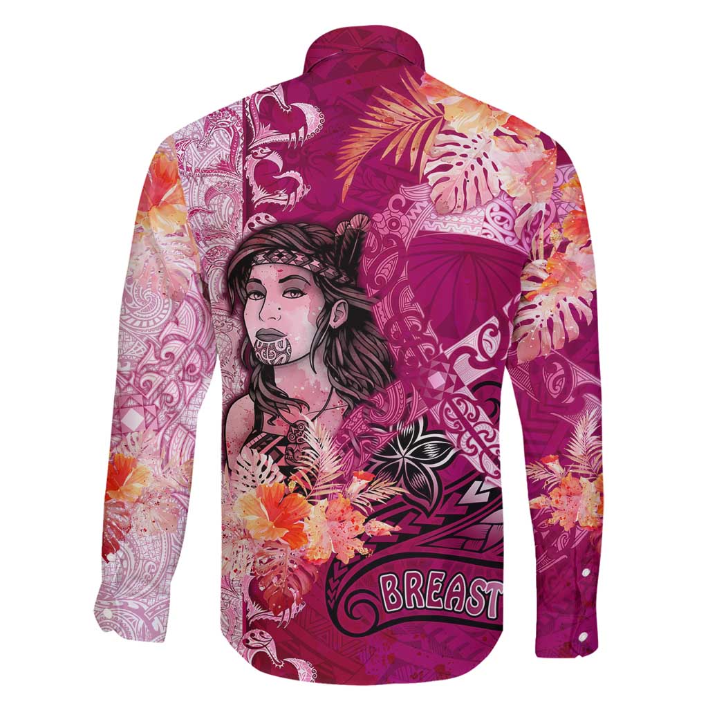 Breast Cancer New Zealand Family Matching Summer Maxi Dress and Hawaiian Shirt Maori Aotearoa Girl Pink Out DT02 - Polynesian Pride