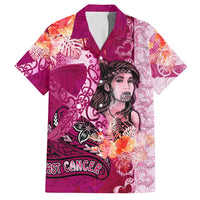 Breast Cancer New Zealand Family Matching Tank Maxi Dress and Hawaiian Shirt Maori Aotearoa Girl Pink Out DT02 Dad's Shirt - Short Sleeve Pink - Polynesian Pride