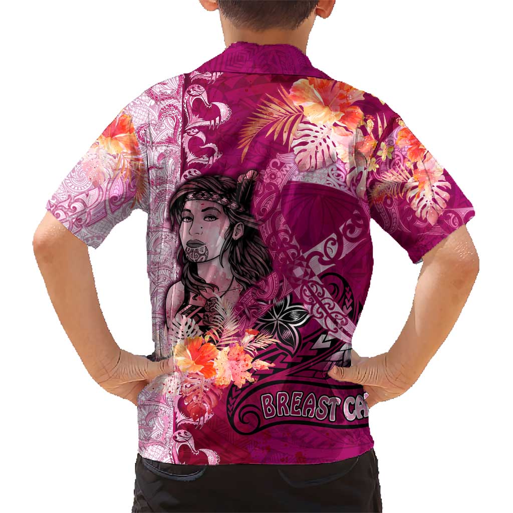 Breast Cancer New Zealand Kid Hawaiian Shirt Maori Aotearoa Girl Pink Out DT02 - Polynesian Pride