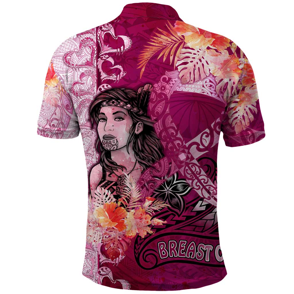 Breast Cancer New Zealand Polo Shirt Maori Aotearoa Girl Pink Out DT02 - Polynesian Pride