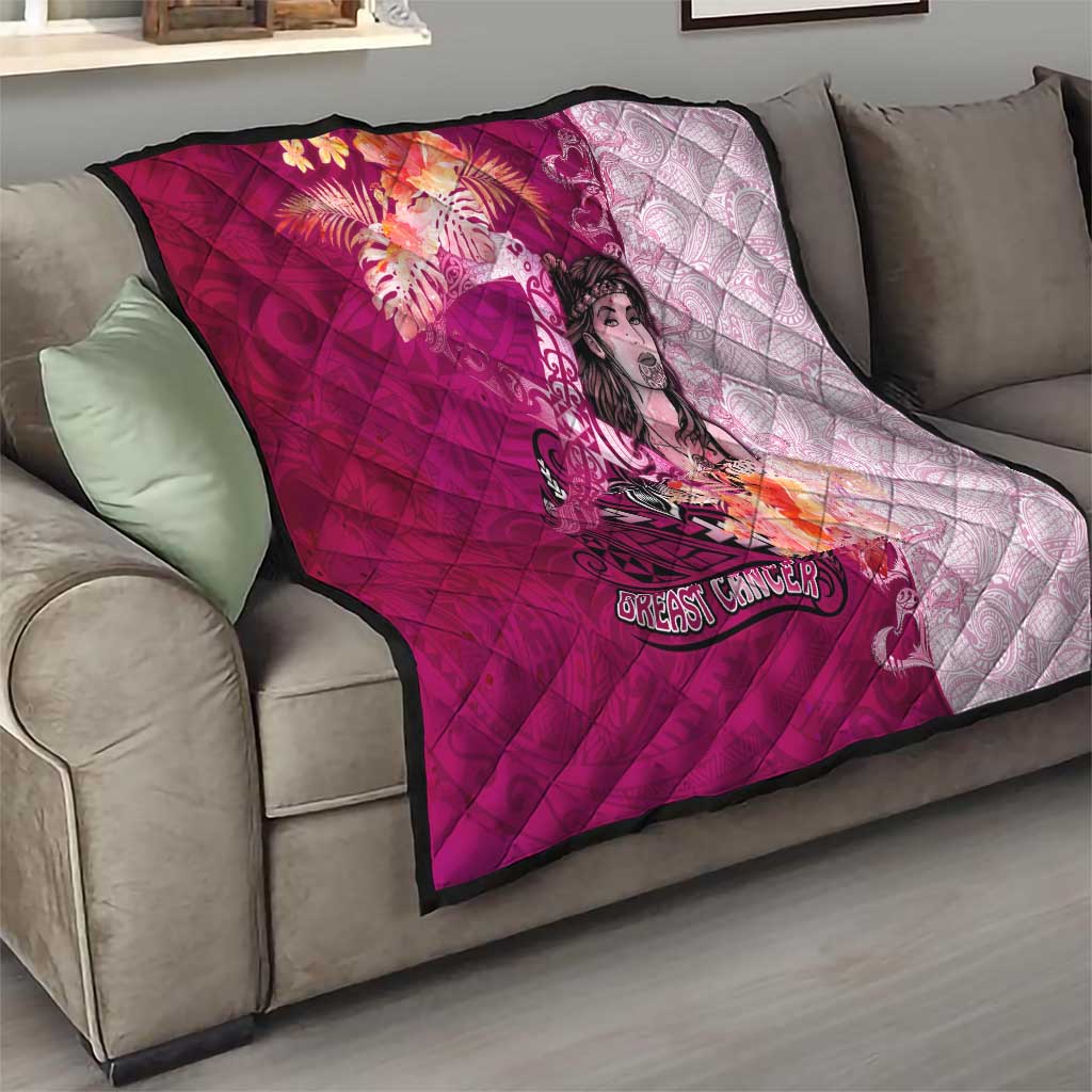 Breast Cancer New Zealand Quilt Maori Aotearoa Girl Pink Out DT02 - Polynesian Pride