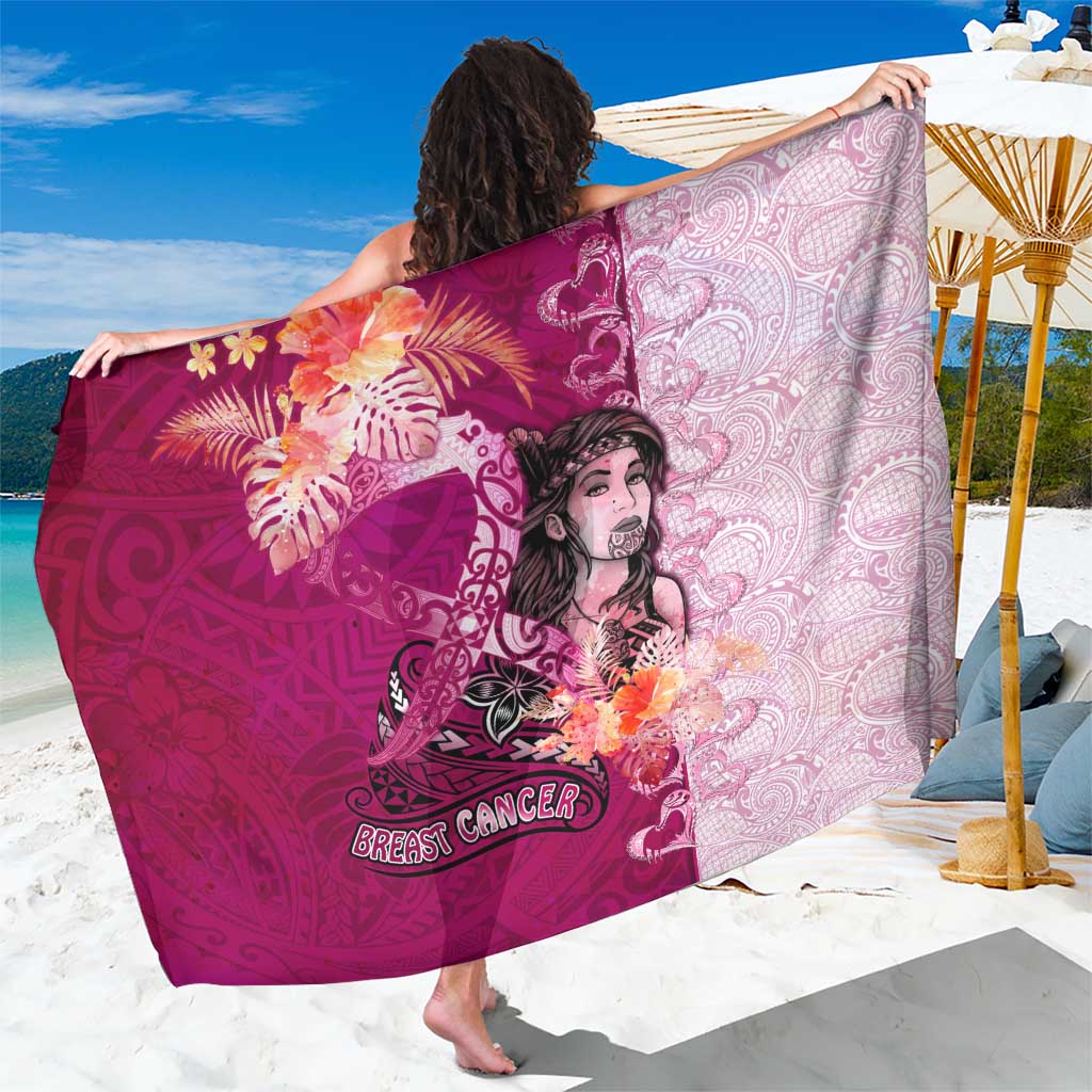 Breast Cancer New Zealand Sarong Maori Aotearoa Girl Pink Out DT02 One Size 44 x 66 inches Pink - Polynesian Pride