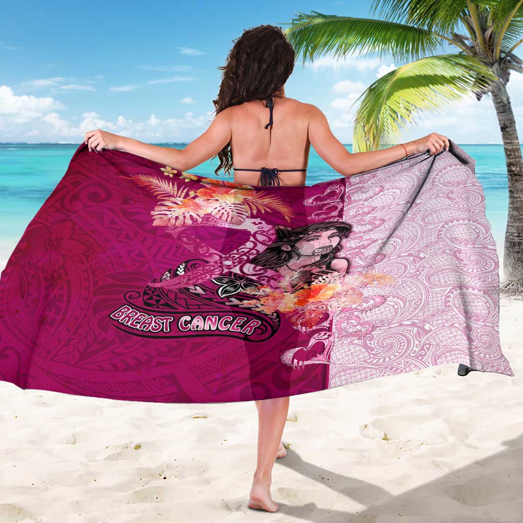Breast Cancer New Zealand Sarong Maori Aotearoa Girl Pink Out DT02 - Polynesian Pride