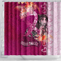 Breast Cancer New Zealand Shower Curtain Maori Aotearoa Girl Pink Out DT02 - Polynesian Pride
