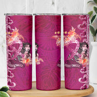 Breast Cancer New Zealand Skinny Tumbler Maori Aotearoa Girl Pink Out DT02 - Polynesian Pride