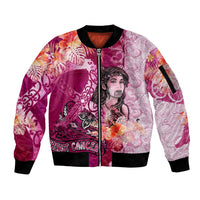 Breast Cancer New Zealand Sleeve Zip Bomber Jacket Maori Aotearoa Girl Pink Out DT02 Unisex Pink - Polynesian Pride