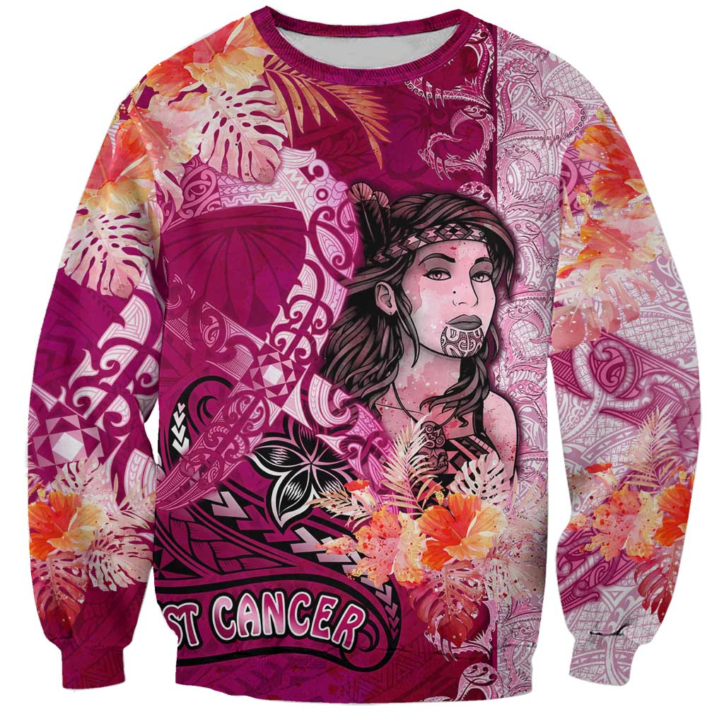Breast Cancer New Zealand Sweatshirt Maori Aotearoa Girl Pink Out DT02 Unisex Pink - Polynesian Pride