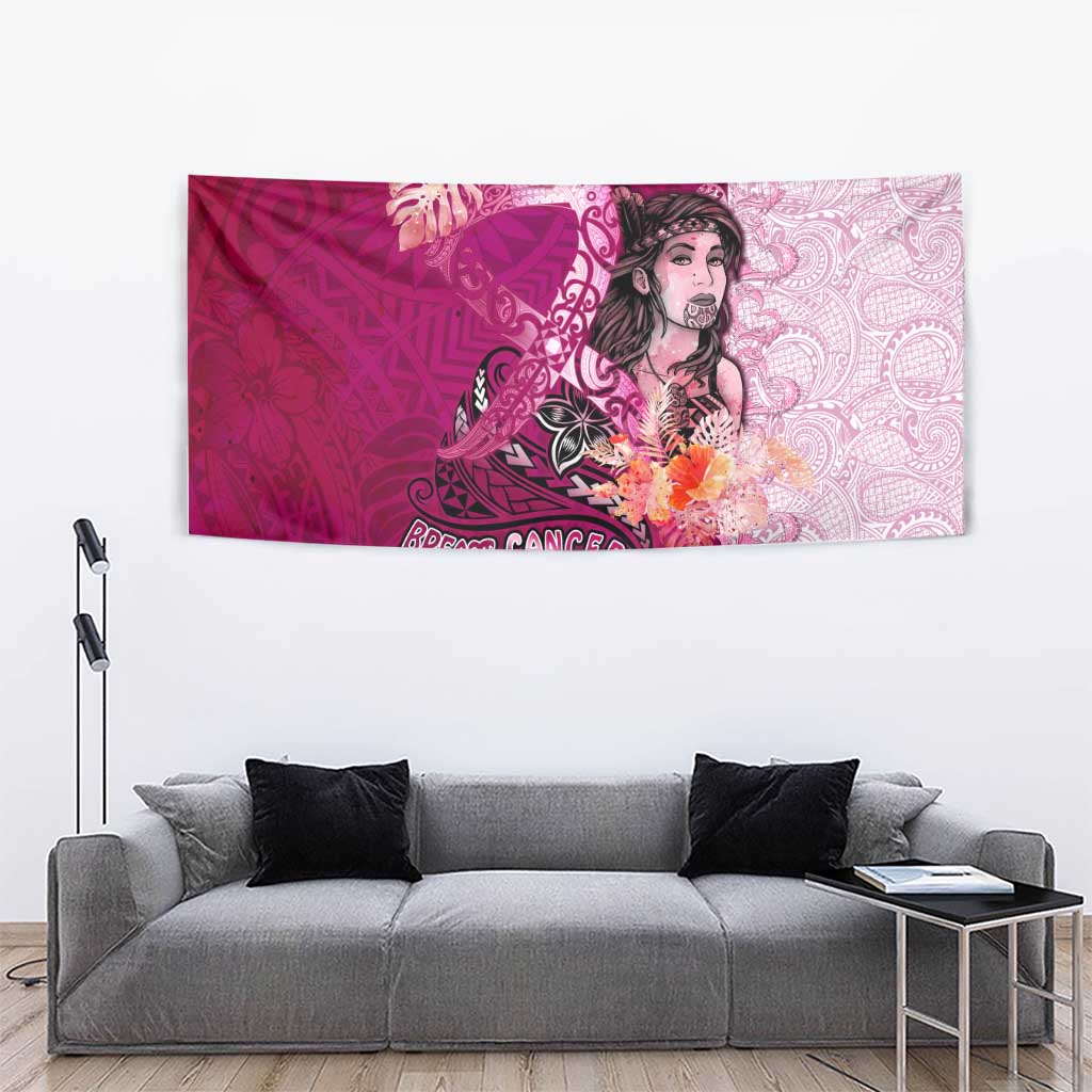 Breast Cancer New Zealand Tapestry Maori Aotearoa Girl Pink Out DT02 - Polynesian Pride