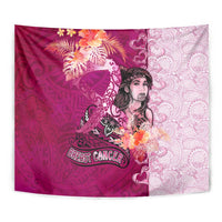 Breast Cancer New Zealand Tapestry Maori Aotearoa Girl Pink Out DT02 - Polynesian Pride