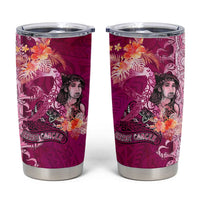 Breast Cancer New Zealand Tumbler Cup Maori Aotearoa Girl Pink Out DT02 Pink - Polynesian Pride