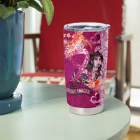 Breast Cancer New Zealand Tumbler Cup Maori Aotearoa Girl Pink Out DT02 - Polynesian Pride