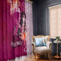 Breast Cancer New Zealand Window Curtain Maori Aotearoa Girl Pink Out DT02 - Polynesian Pride