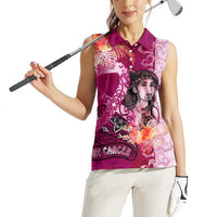 Breast Cancer New Zealand Women Sleeveless Polo Shirt Maori Aotearoa Girl Pink Out DT02 - Polynesian Pride
