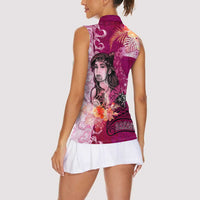 Breast Cancer New Zealand Women Sleeveless Polo Shirt Maori Aotearoa Girl Pink Out DT02 - Polynesian Pride