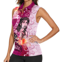 Breast Cancer New Zealand Women Sleeveless Polo Shirt Maori Aotearoa Girl Pink Out DT02 - Polynesian Pride
