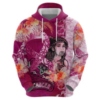 Breast Cancer New Zealand Zip Hoodie Maori Aotearoa Girl Pink Out DT02 - Polynesian Pride
