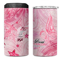 Breast Cancer Awareness Month 4 in 1 Can Cooler Tumbler Butterfly Polynesia Watercolor Pink DT02 One Size: 16 oz Pink - Polynesian Pride