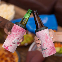 Breast Cancer Awareness Month 4 in 1 Can Cooler Tumbler Butterfly Polynesia Watercolor Pink DT02 - Polynesian Pride