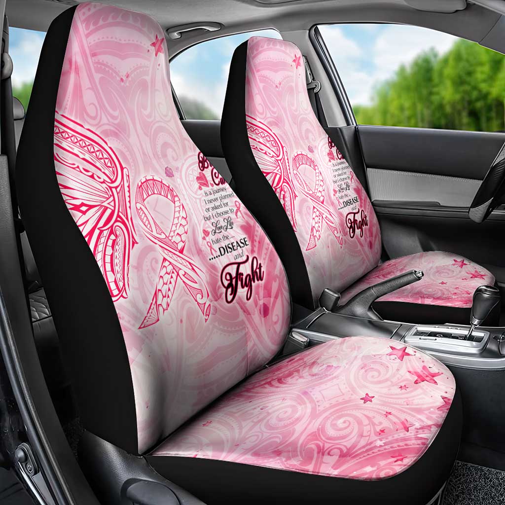Breast Cancer Awareness Month Car Seat Cover Butterfly Polynesia Watercolor Pink