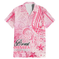 Breast Cancer Awareness Month Family Matching Mermaid Dress and Hawaiian Shirt Butterfly Polynesia Watercolor Pink DT02 Dad's Shirt - Short Sleeve Pink - Polynesian Pride