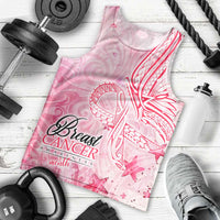 Breast Cancer Awareness Month Men Tank Top Butterfly Polynesia Watercolor Pink DT02 - Polynesian Pride