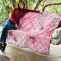 Breast Cancer Awareness Month Quilt Butterfly Polynesia Watercolor Pink