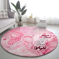 Breast Cancer Awareness Month Round Carpet Butterfly Polynesia Watercolor Pink