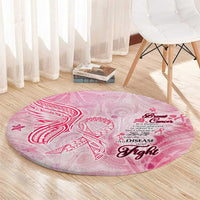Breast Cancer Awareness Month Round Carpet Butterfly Polynesia Watercolor Pink