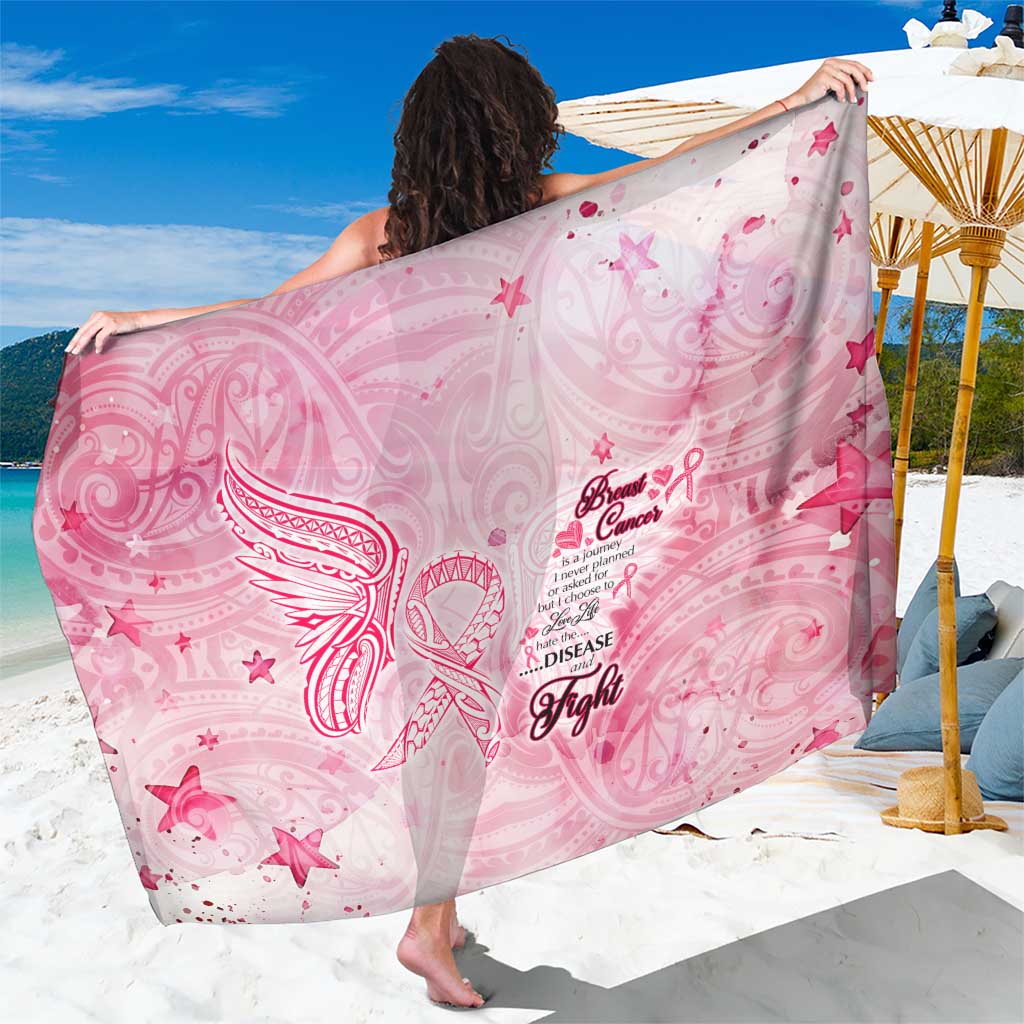 Breast Cancer Awareness Month Sarong Butterfly Polynesia Watercolor Pink
