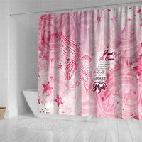 Breast Cancer Awareness Month Shower Curtain Butterfly Polynesia Watercolor Pink