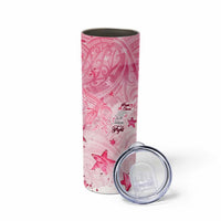 Breast Cancer Awareness Month Skinny Tumbler Butterfly Polynesia Watercolor Pink