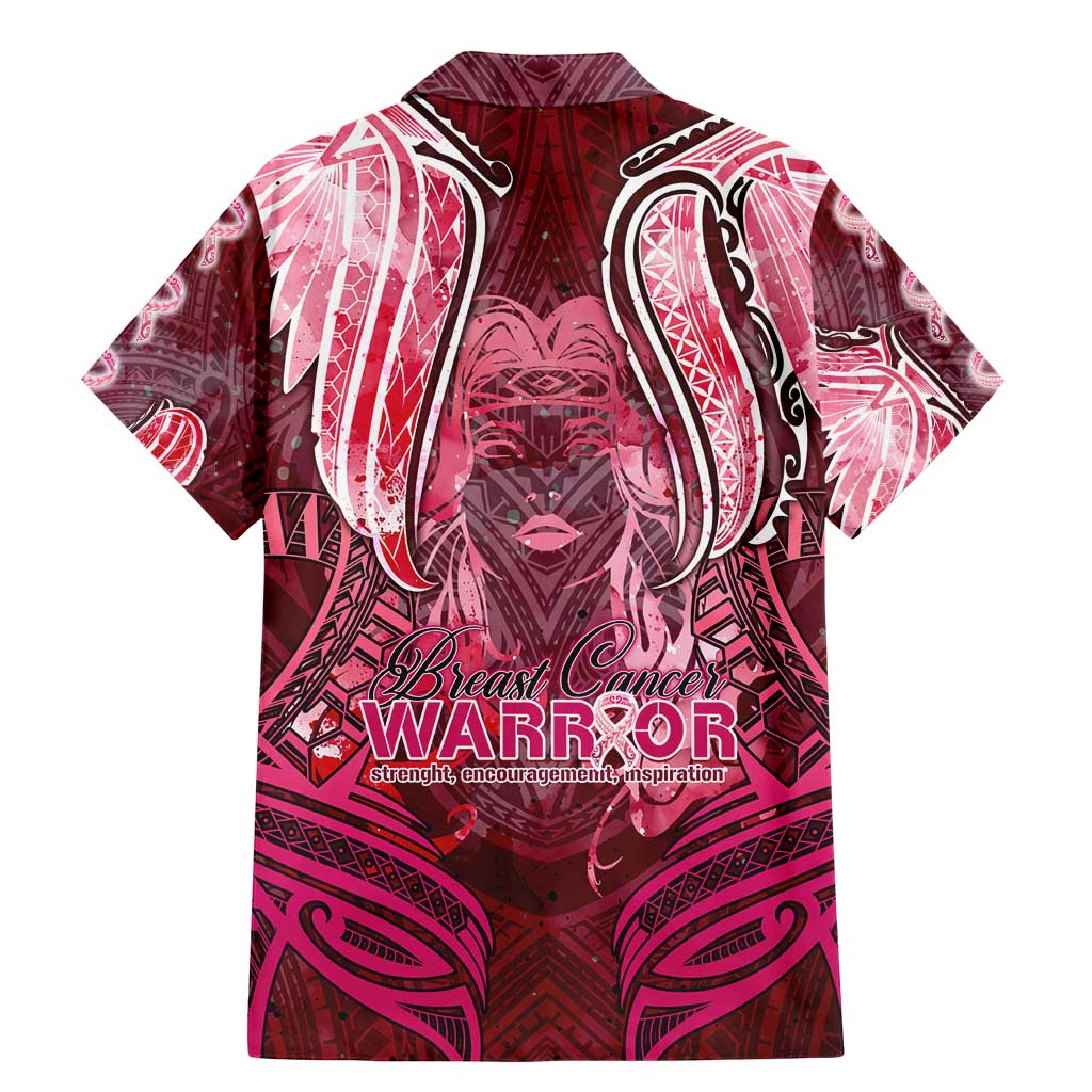 Breast Cancer Warrior Family Matching Mermaid Dress and Hawaiian Shirt Angel Wings Polynesian Pattern DT02 - Polynesian Pride