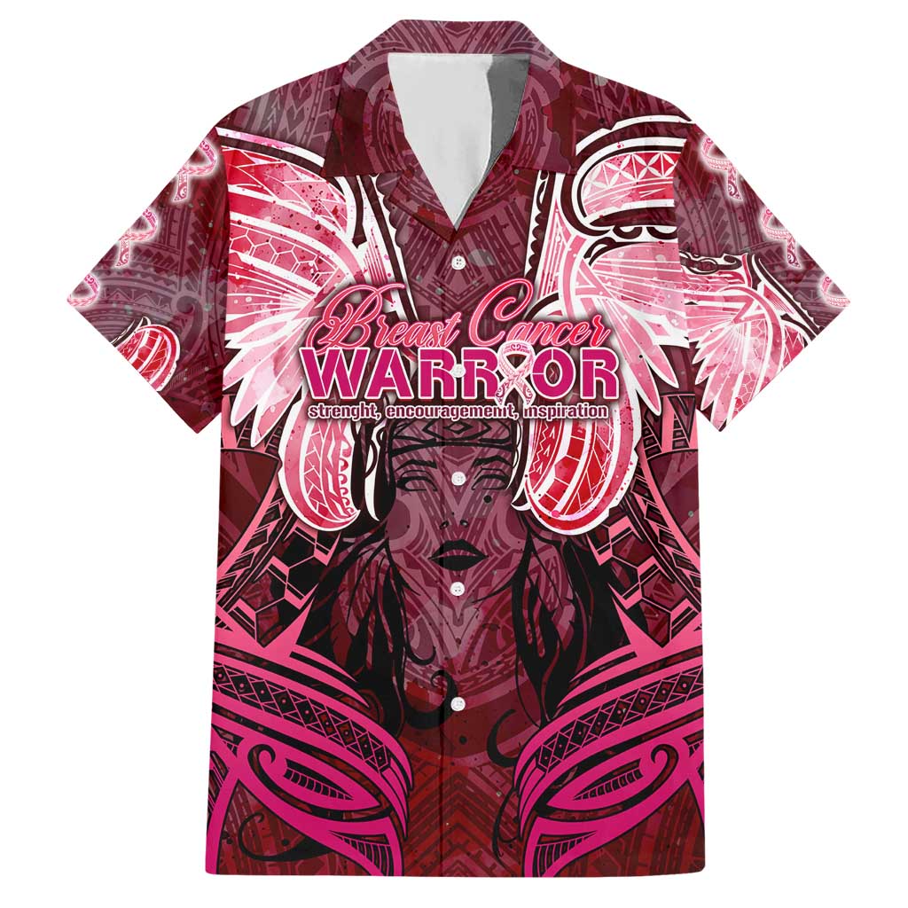 Breast Cancer Warrior Hawaiian Shirt Angel Wings Polynesian Pattern DT02 Pink - Polynesian Pride
