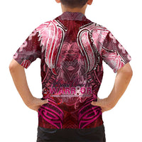 Breast Cancer Warrior Hawaiian Shirt Angel Wings Polynesian Pattern DT02 - Polynesian Pride