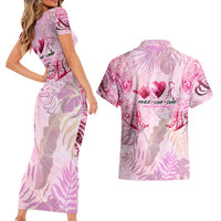 Breast Cancer Polynesian Couples Matching Short Sleeve Bodycon Dress and Hawaiian Shirt I Can Do All Things Through Christ DT02 - Polynesian Pride
