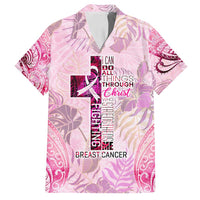 Breast Cancer Polynesian Family Matching Long Sleeve Bodycon Dress and Hawaiian Shirt I Can Do All Things Through Christ DT02 Dad's Shirt - Short Sleeve Pink - Polynesian Pride
