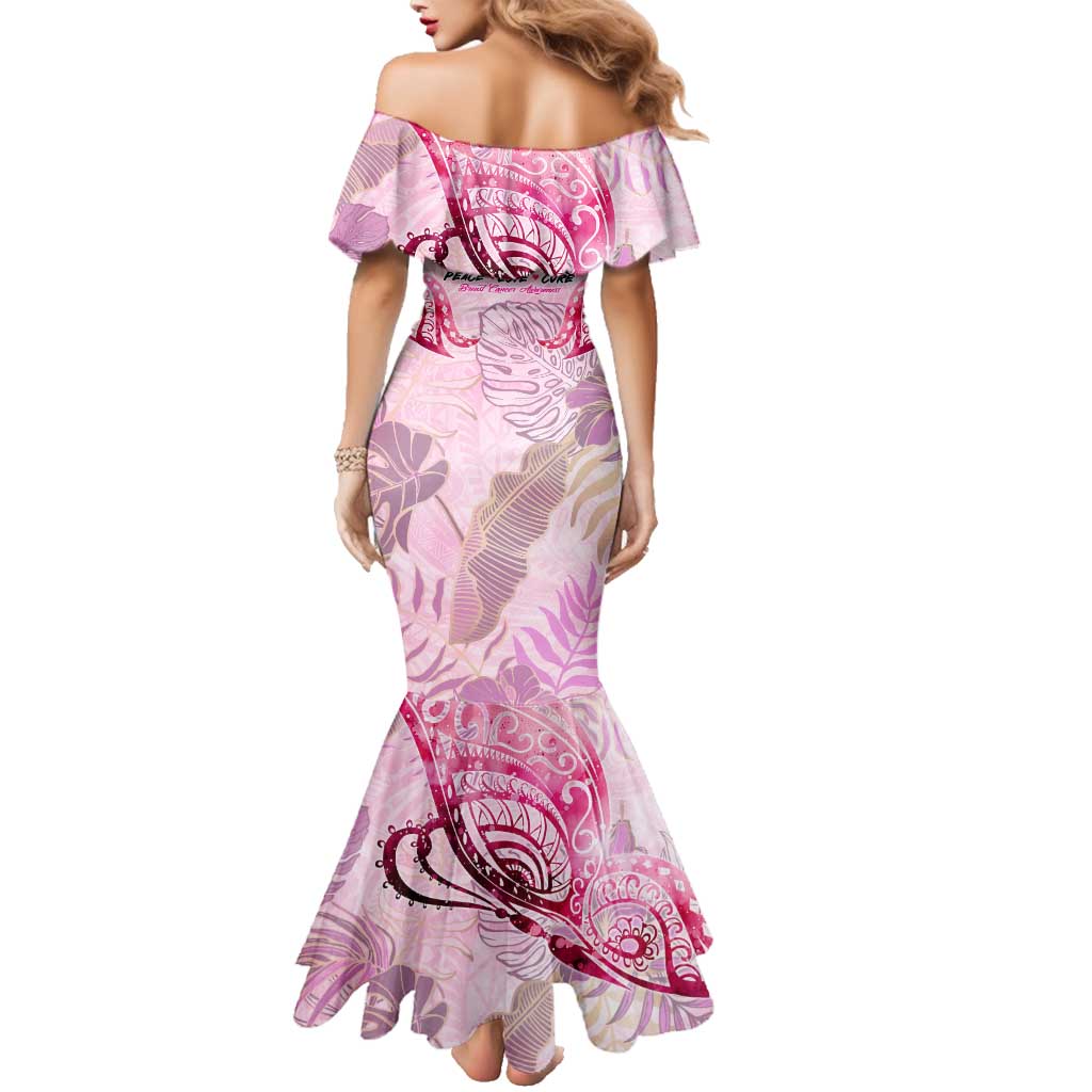 Breast Cancer Polynesian Family Matching Mermaid Dress and Hawaiian Shirt I Can Do All Things Through Christ DT02 - Polynesian Pride