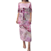 Breast Cancer Polynesian Family Matching Puletasi and Hawaiian Shirt I Can Do All Things Through Christ DT02 Mom's Dress Pink - Polynesian Pride